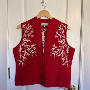 Coldwater Creek Snowflake Vest Size Medium